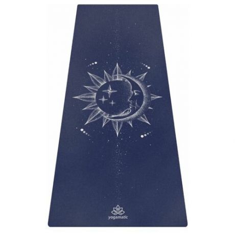 Удлиненный хлопковый коврик для йоги и фитнеса - Sun & Moon / Арт Йогаматик