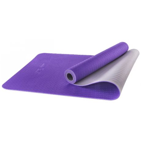 Коврик для йоги FM-201 TPE 173x61x0,5 см(фиолетовый-серый)