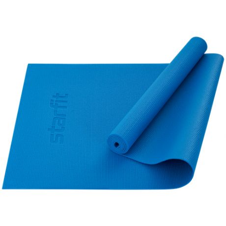 Коврик для йоги и фитнеса STARFIT FM-104 PVC 183x61x0,4 см(синий)