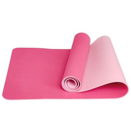TPE6-A Коврик для йоги ТПЕ 183х61х0,6 см (розовый/светло розовый) (B34416)
