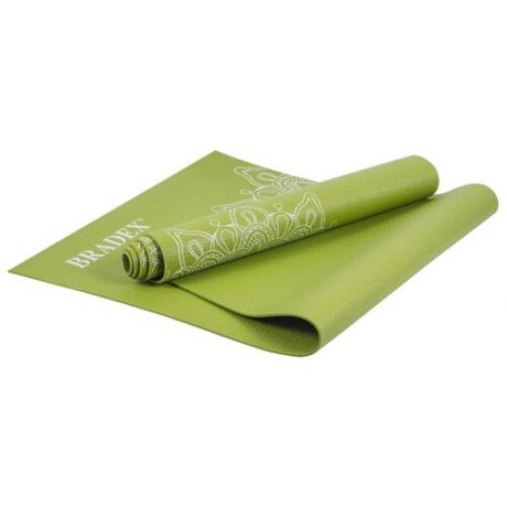 Коврик для йоги Bradex 173х61 с рисунком зеленый sf 0404