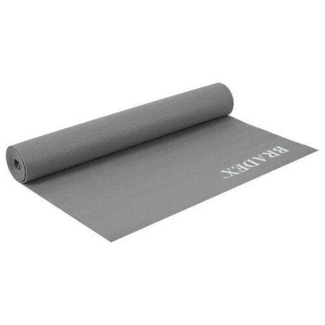 Коврик для йоги и фитнеса BRADEX , 173*61*0,5 см, серый (0684)