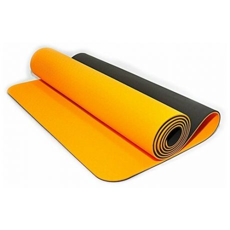 Коврик гимнастический: TPE-6MM Черно-оранжевый.