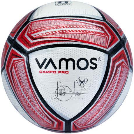 Мяч футбольный Vamos CAMPO PRO №5, 5 размер, белый, красный, золотой