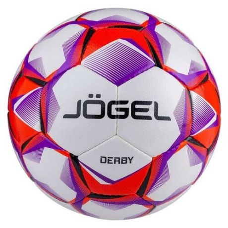 Футбольный мяч Jogel Derby белый/красный/фиолетовый 5