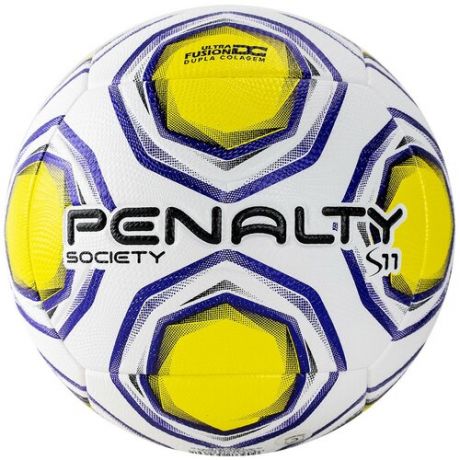 Мяч футбольный PENALTY BOLA SOCIETY S11 R2 XXI 5213081463-U, размер 5, бело-желто-синий