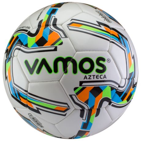 Мяч футбольный Vamos AZTECA №4, 4 размер, белый, оранжевый