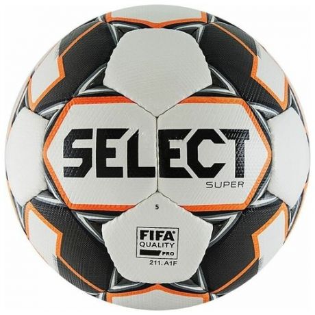 Футбольный мяч Select 812117-009 5 Белый/Черно-серебристо-оранжевый