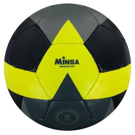 Мяч футбольный MINSA, размер 5, 32 панели, PU, ручная сшивка, латексная камера, 400 г MINSA 5187086 .