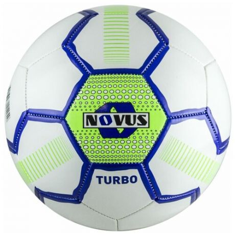 Мяч футбольный детский Novus Turbo, Pvc бел/син/салат., р.5, м/ш, 330-350г, окруж 68-71