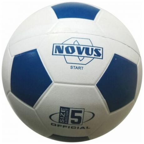 Мяч футбольный Novus Start, резина, бел/син, р.5, 32 п, окруж 68-71