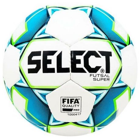Футбольный мяч Select Futsal Super FIFA 850308 белый/синий/зеленый 4