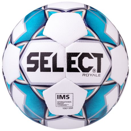 Мяч футбольный Royale 814117 IMS, №5, белый/синий