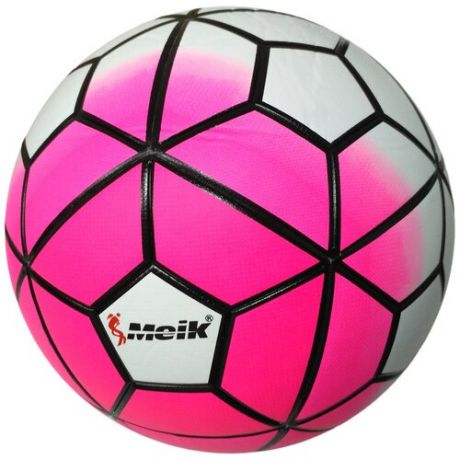 D26074-4 Мяч футбольный "Meik-100" (розовый) 4-слоя, TPU+PVC 3.2, 410-450 гр., машинная сшивка