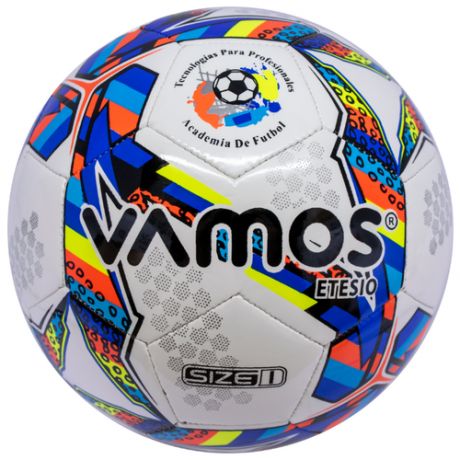 Мяч футбольный VAMOS ETESIO, 1 размер, белый, синий