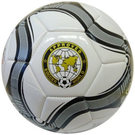 R18027-1 Мяч футбольный (белый) 3- слоя PVC 2.3, 340 гр, машинная сшивка