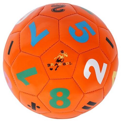 Мяч футбольный детский "Цифры" №2, диаметр 15 см, 100г, цвет оранжевый, ПВХ, мячик для детей, мячик футбольный маленький для малышей, мяч для игры на улице, мяч для игры в футбол, развивающая игрушка
