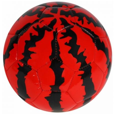 Мяч футбольный детский "Арбуз" №2, диаметр 15 см, 100г, цвет красный, ПВХ, мячик для детей, мячик футбольный маленький для малышей, мяч для игры на улице, мяч для игры в футбол, развивающая игрушка