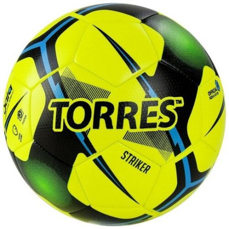 Мяч футзальный TORRES Futsal Striker арт. FS321014, р.4, 30 панели. TPU, 3 подкл. слоя, желтый