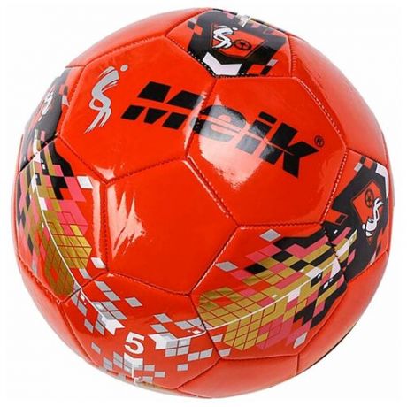 B31313-2 Мяч футбольный "Meik-065" 2-слоя, (красный), TPU+PVC 2.7, 410-420 гр машинная сшивка