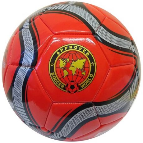 R18027-3 Мяч футбольный (красный) 3-слоя PVC 2.3, 340 гр, машинная сшивка