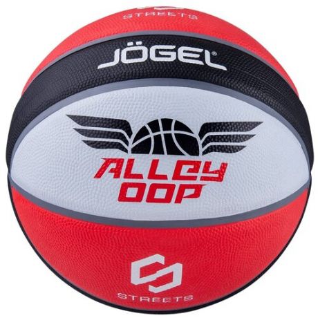 Баскетбольный мяч Jogel Streets ALLEY OOP №7, р. 7 черный/красный/белый
