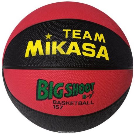 Мяч баскетбольный 157-BR, размер 7, резина, бутиловая камера, нейлоновый корд, цвет красный/чёрный