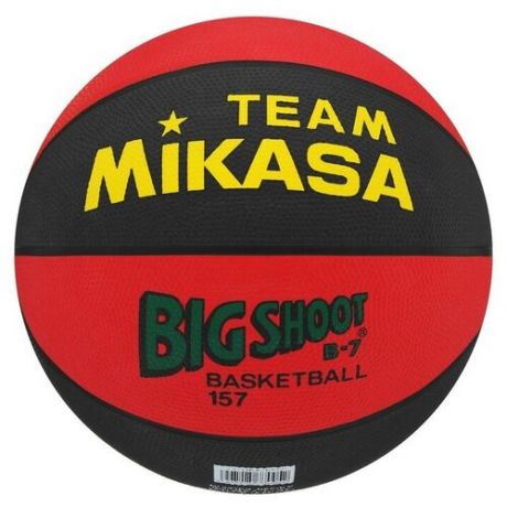 Мяч баскетбольный MIKASA 157-BR, размер 7, резина, бутиловая камера, нейлоновый корд, цвет красный/чёрный