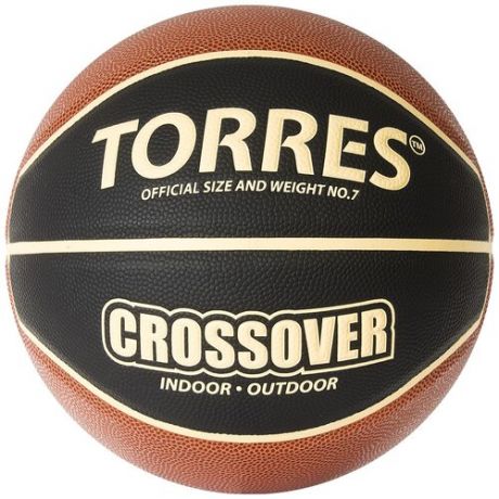 Баскетбольный мяч TORRES Crossover B32097, р. 7 коричневый/черный