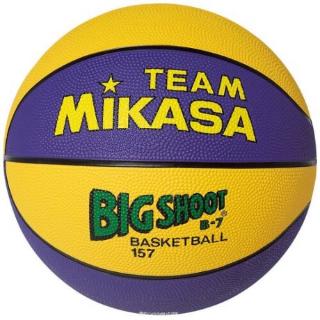 Мяч баскетбольный 157-PY, размер 7, резина, бутиловая камера, нейлоновый корд, цвет жёлтый/фиолетовый