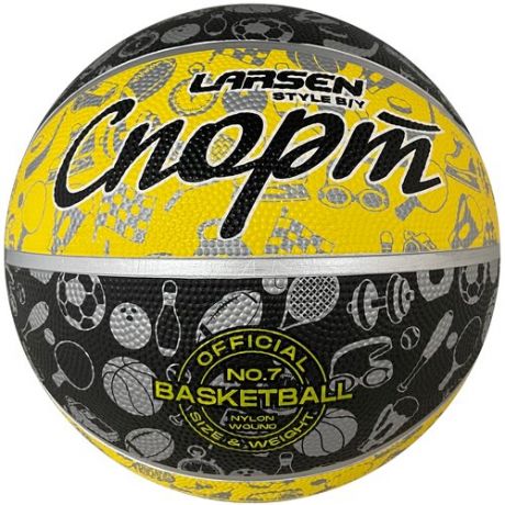 Мяч баскетбольный Larsen Style Black/Yellow