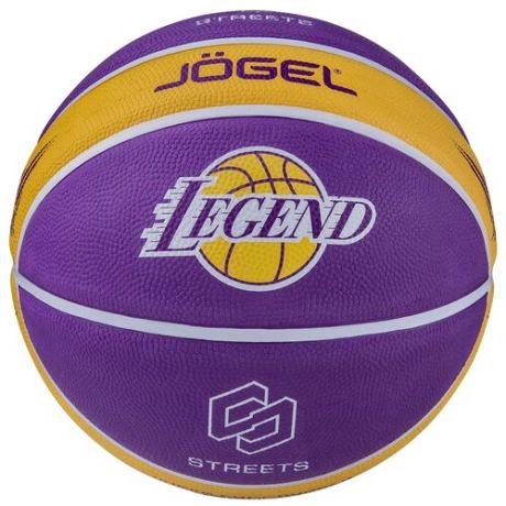 Баскетбольный мяч Jogel Streets LEGEND №7, р. 7 желтый/фиолетовый