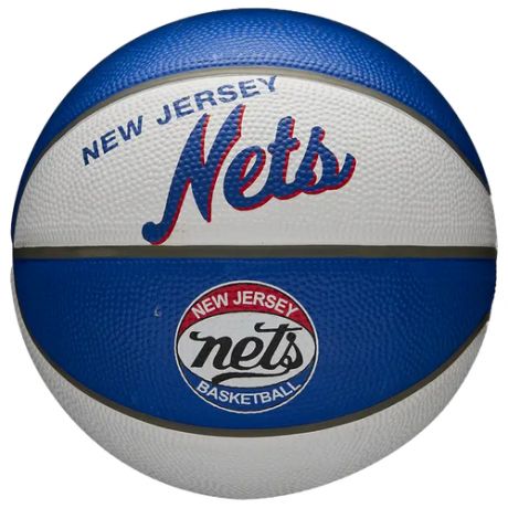 Wilson Мяч баскетбольный NBA TEAM RETRO BSKT MINI BRO NETS, размер 3