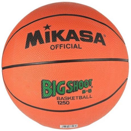 Мяч баскетбольный MIKASA 1250 р. 5, резина, оранжево-черный