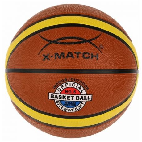 Баскетбольный мяч X-Match 56498, р. 5 коричневый/желтый