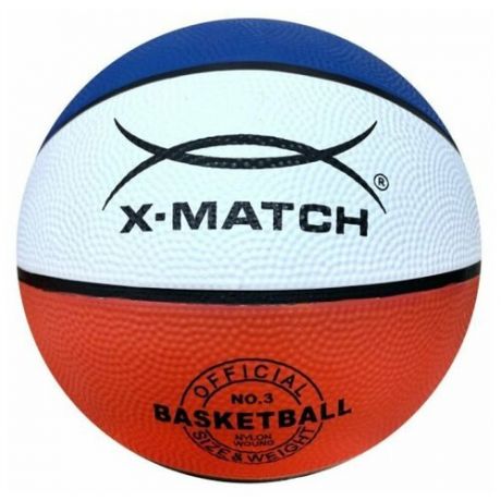 Баскетбольный мяч X-Match 56460, р. 3 белый/синий/оранжевый