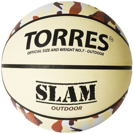 Баскетбольный мяч TORRES Slam B02067, р. 7 бежевый/хаки
