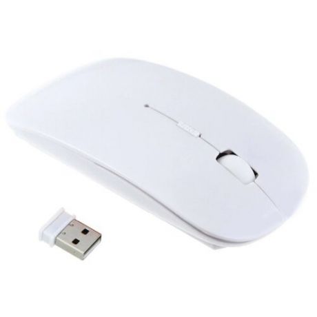 Беспроводная мышь белая / стильная компьютерная мышь / Мышь для компьютеров и ноутбуков / ультратонкая мышь
