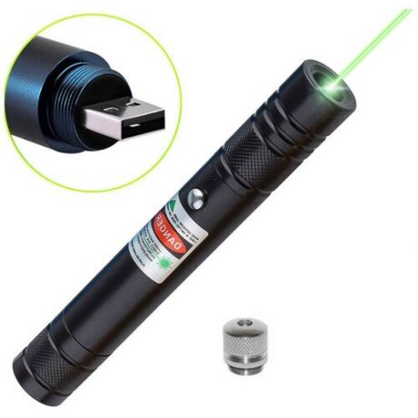 Зеленая лазерная указка, заряд от USB "Green Laser Pointer" LG11USB