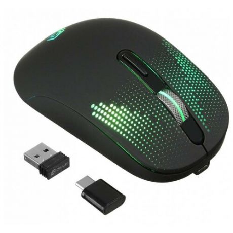 Мышь OKLICK 636LWC оптическая беспроводная USB/USB-C (черный) (1158065)