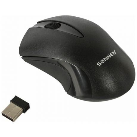Мышь беспроводная SONNEN M-661R, USB, 1000 dpi, 2 кнопки + 1 колесо-кнопка, оптическая, красная, 512649, 512649