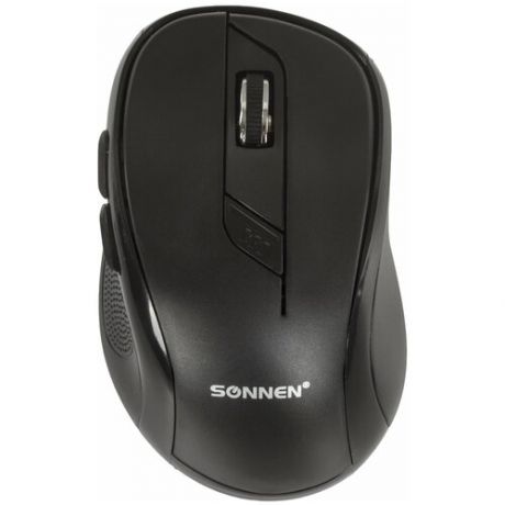 Мышь беспроводная SONNEN M-693, USB, 1600 dpi, 5 кнопок + 1 колесо-кнопка, оптическая, черная, 512645, 512645