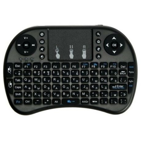 Мини-клавиатура LuazON BKB-1.0, беспроводная для ТВ, ПК и моб. уст-в, черная Luazon Home 4432434