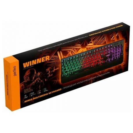 Perfeo клавиатура "WINNER", GAME DESIGN, подсветка, USB, чёрный PF B4892