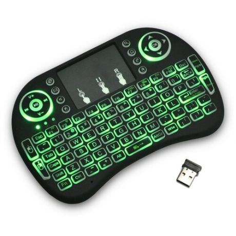 Клавиатура беспроводная PCM25 с тачпадом, русской раскладкой, подсветкой и аккумулятором, черный