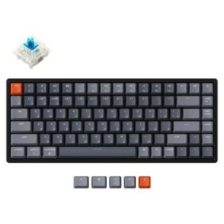 Беспроводная механическая клавиатура Keychron K2, 84 клавиши, алюминиевый корпус, RGB подстветка, Gateron Blue Switch