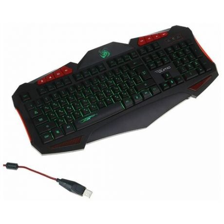 Клавиатура Qumo Dragon War Axe, игровая, проводная, подсветка, 112 клавиш, USB, чёрная