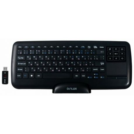 Delux Клавиатура "K2880G Touch" 2.4G wireless, беспроводная, черная USB
