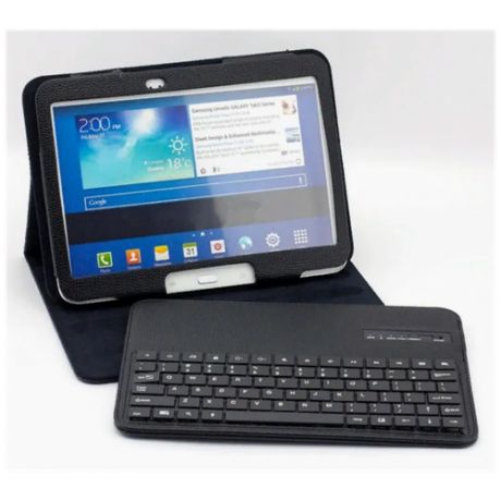 Клавиатура MyPads для Huawei MediaPad M6 10.8 съемная беспроводная Bluetooth в комплекте c кожаным чехлом и пластиковыми наклейками с русскими бу.