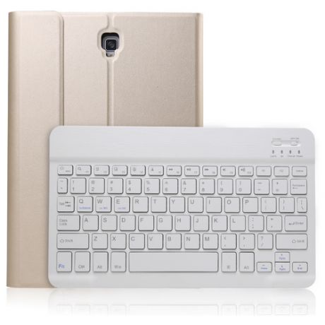 Клавиатура MyPads для Samsung Galaxy Tab A 10.1 SM-T510 (2019) SM-T515 съемная беспроводная Bluetooth в комплекте c кожаным чехлом и пластиковыми.